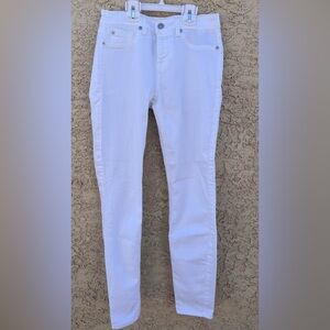 7 For All Mankind Women's White Skinny Jeans